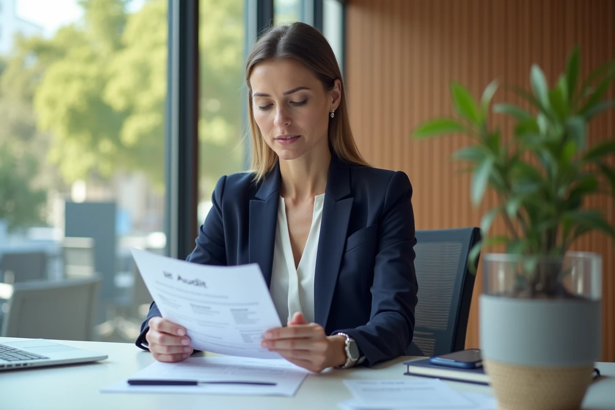 Femme confiante en bureau moderne à Nice