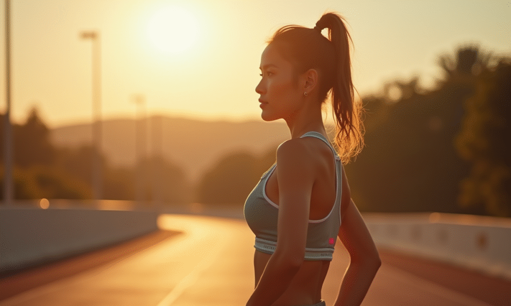 Femme confiante en tenue de sport en extérieur