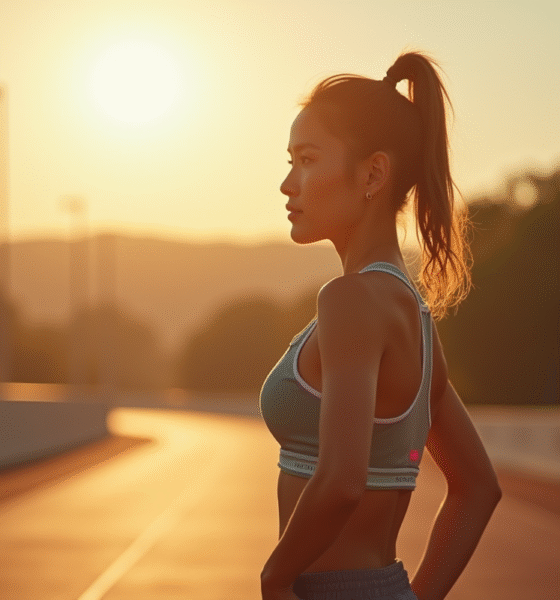 Femme confiante en tenue de sport en extérieur