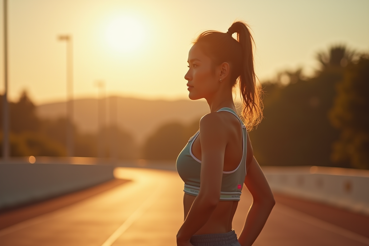 Femme confiante en tenue de sport en extérieur