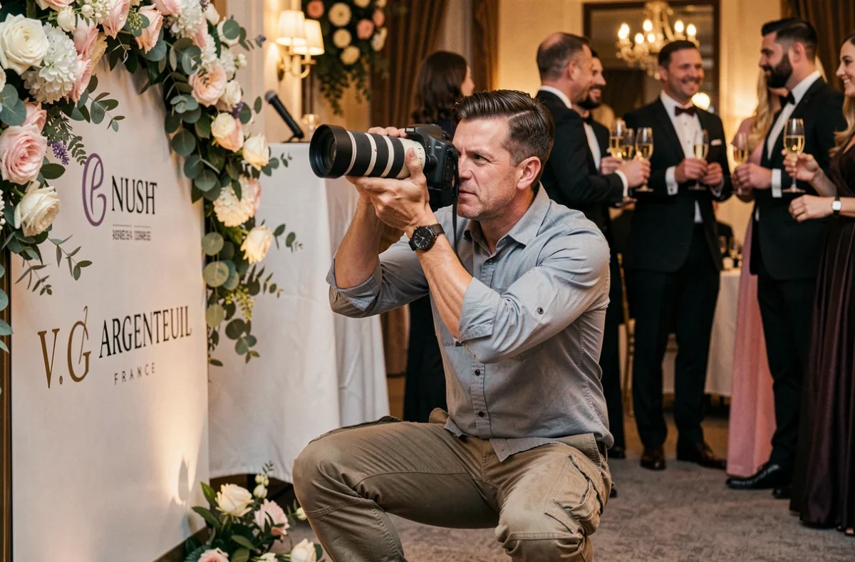 Photographe Franck Prov en action lors d'un événement soirée à Argenteuil, Val-d'Oise