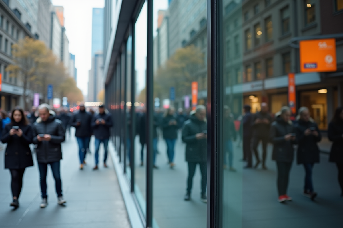 Groupe diversifié dans un environnement urbain moderne