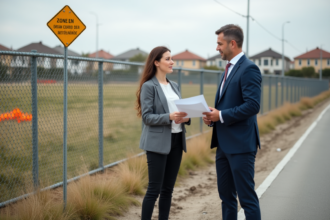 Urbaniste et architecte discutent sur un chantier en construction